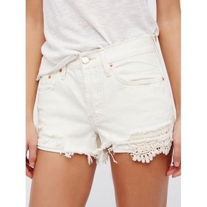 Free people daisy chain white shorts